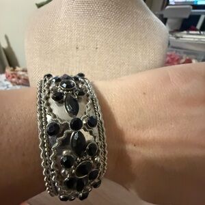 Elegant Silver and Black Bracelet